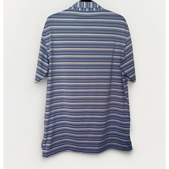 Peter Millar Bandon Dunes Summer Comfort Polo Golf Men's Size Medium Blue Stripe - Picture 7 of 8
